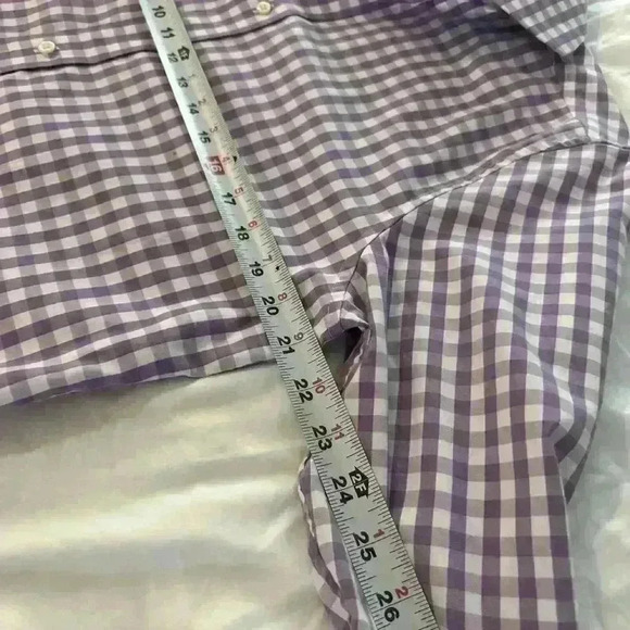 Gant Purple Plaid Men’s Button Down Dress Shirt For Cuff Links Size L - Picture 13 of 14